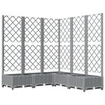 vidaXL Jardinière avec treillis Gris clair 120x120x121 5 cm PP
