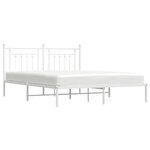 vidaXL Cadre de lit métal avec tête de lit blanc 160x200 cm