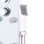 vidaXL Panneau de douche Verre 25 x 44 6 x 130 cm Blanc