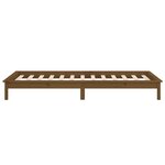 vidaXL Cadre de lit à LED marron miel 90x200 cm bois massif