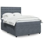 vidaXL Sommier à lattes de lit et matelas Gris foncé 160x200cm Velours