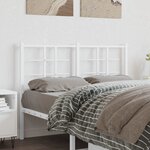 vidaXL Tête de lit métal blanc 120 cm