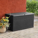 vidaXL Boîte de stockage de jardin Anthracite 120x56x63 cm PP Rotin