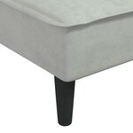 vidaXL Chaise longue gris clair velours