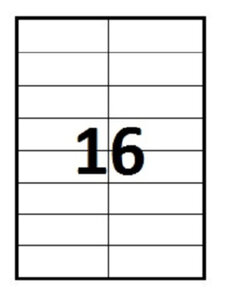 Lot de 100 planches a4 d'étiquettes adhésives 35 x 105 mm (16 par a4)