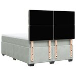 vidaXL Sommier à lattes de lit et matelas Gris clair 160x200cm Velours