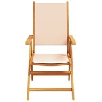 vidaXL Chaises inclinables de jardin lot de 8 beige tissu bois massif
