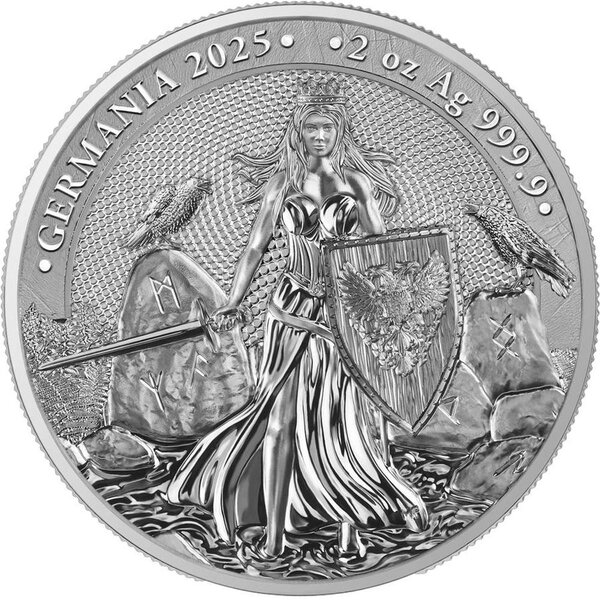 Pièce de monnaie en Argent 10 Mark g 62.2 (2 oz) Millésime 2025 GERMANIA