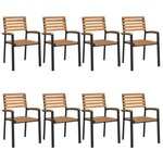 vidaXL Ensemble à manger de jardin 9 Pièces bois d'acacia solide et métal