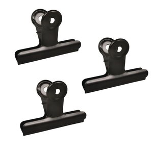 3 pinces double clip en métal noir 9 x 7 x 4 cm