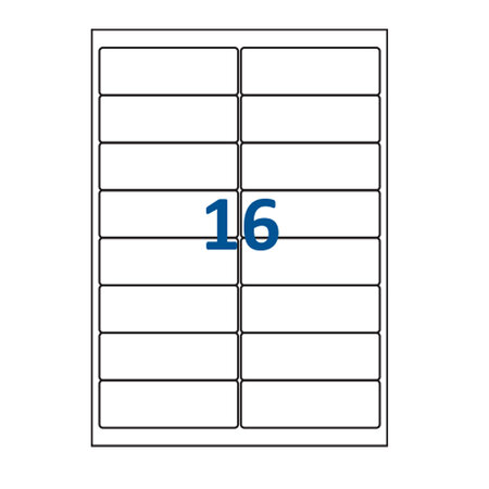 Lot de 100 Planches étiquettes autocollantes blanches sur feuille A4 : 99 x 33 9 mm (16 étiquettes par feuille  spéciales bons de transport)