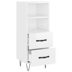 vidaXL Buffet Blanc brillant 34 5x34x90 cm Bois d'ingénierie