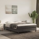 vidaXL Sommier à lattes de lit et matelas Gris foncé 140x190cm Velours
