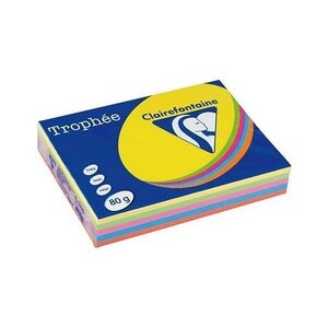 Ramette 500 Feuilles Papier 80g A4 210x297 mm Certifié FSC Assorti Fluo TROPHÉE