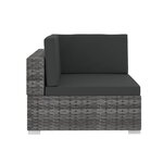 vidaXL Salon de jardin 4 Pièces avec coussins résine tressée gris