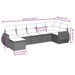 vidaXL Salon de jardin avec coussins 7 Pièces gris clair résine tressée