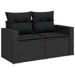 vidaXL Salon de jardin 11 Pièces avec coussins noir résine tressée