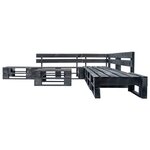 vidaXL Canapés de jardin palette 6 Pièces noir bois