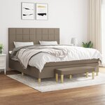 vidaXL Sommier à lattes de lit avec matelas Taupe 160x200 cm Tissu