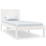 vidaXL Cadre de lit Blanc Bois massif 75x190 cm Petit simple