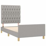 vidaXL Cadre de lit avec tête de lit Gris clair 100x200 cm Tissu