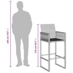 vidaXL Tabourets de bar de jardin lot de 2 noir résine tressée