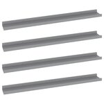 vidaXL Étagères murales 4 Pièces Gris 80x9x3 cm