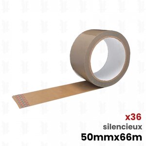 36 rouleaux adhésifs Havane SILENCIEUX (28µ) 50mm x 66m