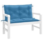 vidaXL Coussins de banc de jardin lot de 2 bleu mélangé tissu