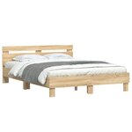 vidaXL Cadre de lit avec tête de lit chêne sonoma 140x190 cm
