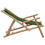 vidaXL Chaise de terrasse Bambou et toile Vert