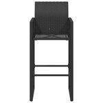 vidaXL Tabourets de bar de jardin lot de 2 noir résine tressée