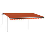 vidaXL Auvent automatique capteur de vent LED 4 5x3 5 m Orange marron