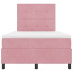 vidaXL Lit Box Spring avec Matelas et LED Rose 120x200 cm Velours