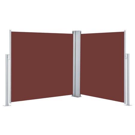 vidaXL Auvent latéral rétractable Marron 120 x 600 cm