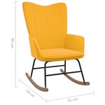 vidaXL Chaise à bascule Jaune moutarde Velours