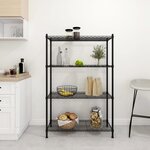 vidaXL Étagère de rangement 4 niveaux 90x35x137 cm Noir 200 kg