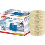 Dérouleur tesafilm® Easy Cut SMART + 4 rouleaux transparent 33m x 19mm Cyan TESA
