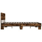 vidaXL Cadre de lit chêne fumé 120x190 cm bois d'ingénierie et métal