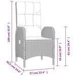 vidaXL Ensemble à manger jardin 4Pièces et coussins Gris Résine tressée