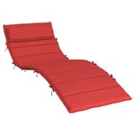 vidaXL Coussin de chaise longue rouge 180x60x3 cm tissu oxford