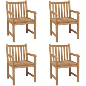 vidaXL Chaises d'extérieur lot de 4 Bois de teck solide