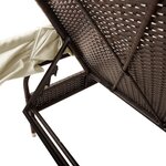 vidaXL Chaises longues lot de 2 et auvents et table marron poly rotin