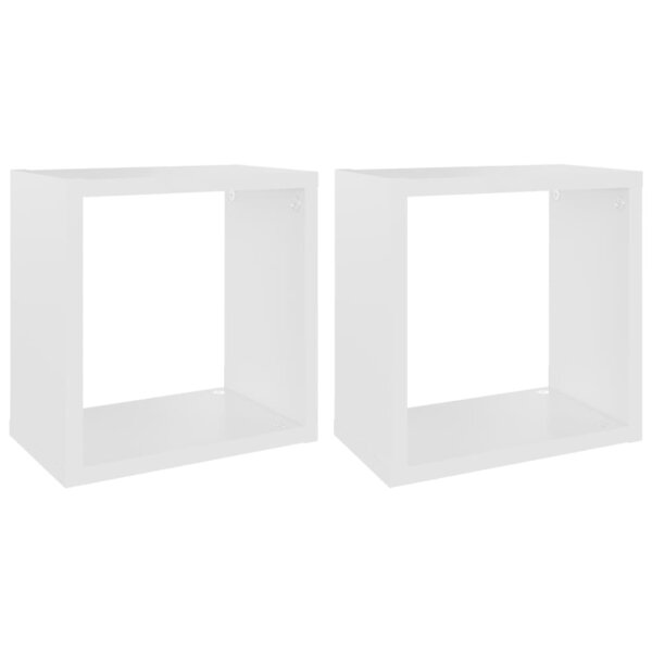 vidaXL Étagères cube murales 2 Pièces Blanc 26x15x26 cm