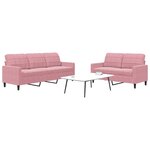 vidaXL Ensemble de canapés 2 Pièces avec coussins Rose Velours