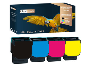 Qualitoner x4 toners 71b2hk0 71b2hc0 71b2hm0 71b2hy0 (noir + cyan + magenta + jaune) compatible pour lexmark