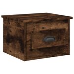 vidaXL Table de chevet murale chêne fumé 41 5x36x28 cm