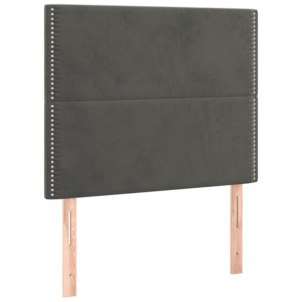 vidaXL Têtes de lit 2 Pièces Gris foncé 100x5x78/88 cm Velours
