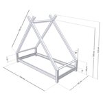 Lit tipi enfant TAHUKA 90 x 160 vert pétrole