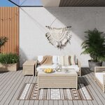 vidaXL Tapis d'extérieur marron et blanc 80x150 cm design réversible